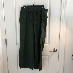 Green linen pants